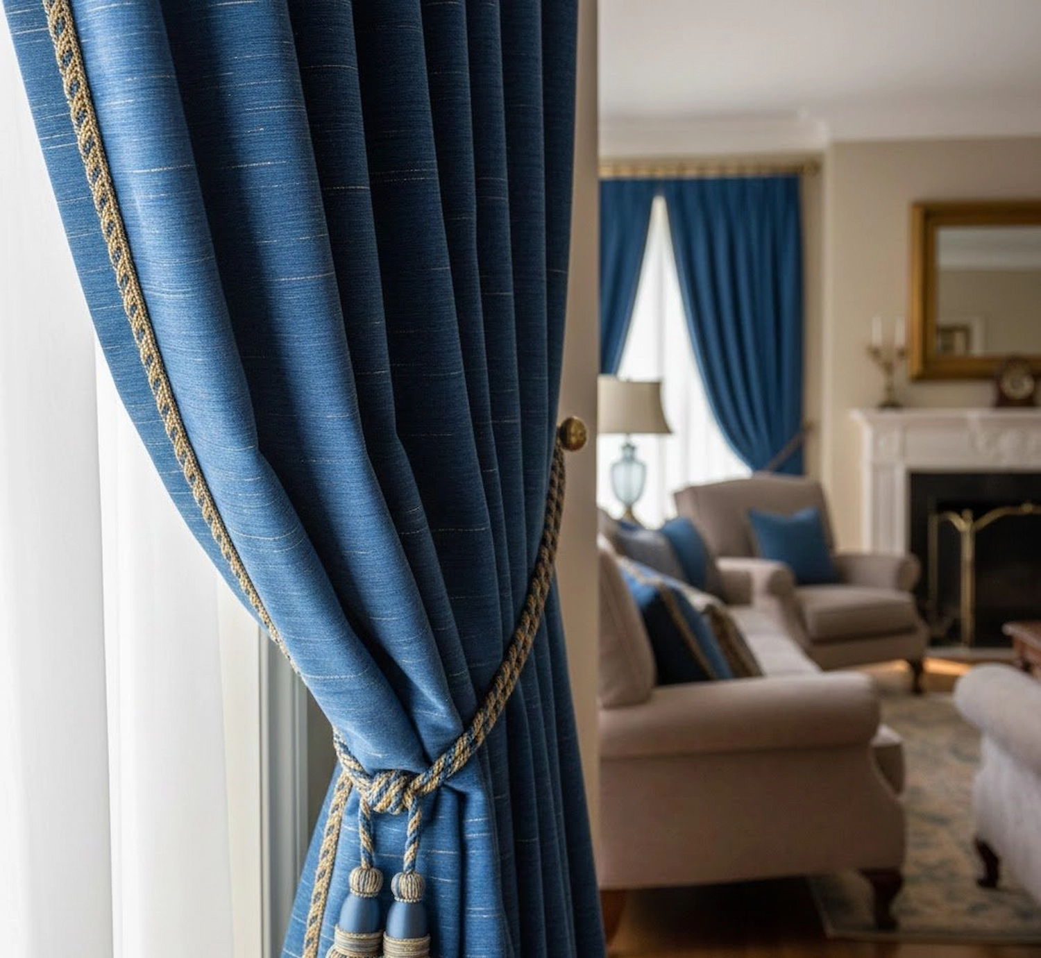 Luxe overgordijnen van hoogwaardige stof